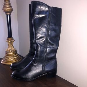 Franco Sarto Leather Cecilia Black Size 9 Boots